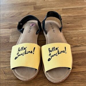 Loly in the Sky Yellow & Black Hello Sunshine Sandals